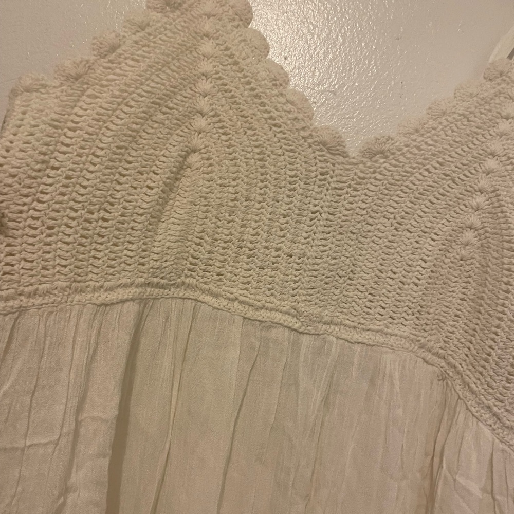 Very long summer dress  with crochet top off white SZxl brand new